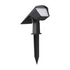 Sieninis šviestuvas V-tac 1,3W LED įsmeigiamas/sieninis lauko šviestuvas, juodas, 3000/4000/6400K, su saulės baterija
