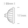 13W LED lemputė, GU10 R111, 4000K, 45°, 7315G/C/45