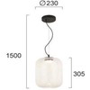 13W LED pakabinamas šviestuvas KIVA, juodu korpusu/skaidrus stiklas, 3000K, 4318600