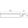 14,4W LED sieninis šviestuvas VELAS, matinės baltos sp., 3000K, 01-3947