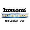 14,4W/m LED juosta LUXSONN, BRIDGELUX diodai, 2700K-6500K, DC24, IP20, 168 LED/m, CRI80, 5m ritė
