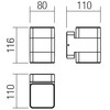 Sieninis šviestuvas 14,8W LED sieninis lauko šviestuvas TOK, baltas, 3000K, IP44