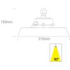 150W LED UFO šviestuvas, juodas, 4000K, DALI2, 63150NL/C