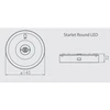 Intelight 1,5W avarinis šviestuvas STARLET ROUND SO 150 NM 3H MT, baltas