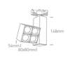 15W COB LED bėgelio šviestuvas MIRROR SQUARE, 3000K, baltas, 65406BT/W/W
