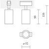 15W LED šviestuvas SPOT į magnetines sistemas INSIGHT, juodas, 3000K, DALI