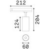 15W LED akcentinis šviestuvas į 3 fazių bėgelius FOX, baltas, 4000K, DALI, 340920