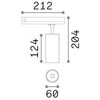15W LED akcentinis šviestuvas į bėgelius FOX, juodas, 3000K, DALI, 302577