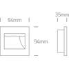 1,5W LED įleidžiamas sieninis šviestuvas, baltas, 3000K, 68007/W/W