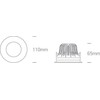 15W LED įleidžiamas šviestuvas, baltas, 3000K, 10115G/W/W