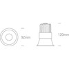 15W LED įleidžiamas šviestuvas, juodas, 3000K, 10115FD/B/W