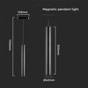 V-tac 15W LED pakabinamas šviestuvas į magnetinius bėgelius, juodas, 3000K