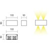15W LED sieninis šviestuvas AMPLITUDE, baltas, 3000K, šviečia į viršų ir į apačią, reguliuojamas šviesos kampas, 01-1230