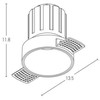 15W LED užglaistomas šviestuvas, baltas, 3000K, S097