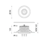 16,5W LED įleidžiamas šviestuvas DUOMO, baltas, 3000K, 42°, IP65