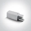 3 fazių bėgelio kairysis užbaigimas su užmaitinimu, baltas, 41004A/W/L