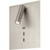16W + 3W LED sieninis šviestuvas ZEN, nikelio sp., 3000K, šviesos kampas 120°, skaitymo šviestuvėlio - 20°, su USB, 01-2997
