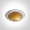 16W LED įleidžiamas šviestuvas, baltos/žalvario sp., 3000K, 10116FD/W/BS