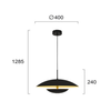 Viokef 16W LED pakabinamas šviestuvas MONICA, juodos/aukso sp., 3000K, 4242200