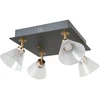 Lubinis šviestuvas 16W LED paviršinis šviestuvas ORELLA, juodos/aukso sp./skaidrus, 3000K