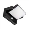 Sieninis šviestuvas V-tac 17W LED sieninis lauko šviestuvas, juodas, 4000K, IP65, su judesio davikliu