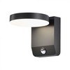 V-tac 17W LED sieninis lauko šviestuvas, juodas, 3000K, IP65, su judesio davikliu