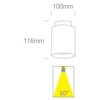 Lubinis šviestuvas 18+2W LED paviršinis šviestuvas, baltas, 3000K, 12120A/W/W