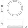 18W LED lubinis šviestuvas TECH, baltas, 3000/4000K, dimeriuojamas, IP44, P3987170BDT