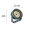18W LED prožektorius ERMIS, tamsiai pilkas, 3000K, IP66, 4205200