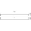 18W LED sieninis šviestuvas TASK, juodas, 3000/4000K, IP44, 90cm, 01-4567