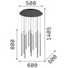 19W LED pakabinamas šviestuvas FILO, juodas, 2700K, 341095