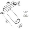 19W LED šviestuvas TUB M A 140 į magnetinę sistemą IN_LINE, juodas, 3000K, 50°, DALI