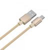 V-tac 1m mikro USB laidas, auksinės spalvos, laido tipas : pintas.
