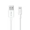 1m mikro USB laidas, baltas, PVC.