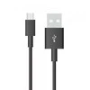 1m mikro USB laidas, juodas, PVC.