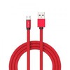 V-tac 1m mikro USB laidas, raudonas, laido tipas- medvilninis audinys