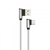 V-tac 1m type-c USB laidas, sidabrinis, pintas audinys