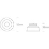 1W/3W LED įleidžiamas pakreipiamas šviestuvas, juodas, 3000K, 11103B/B/W
