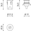 1W įleidžiamas lauko šviestuvas STEP, baltas, 3000K, IP65