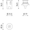 1W LED įleidžiamas šviestuvas STEP, plieno sp., 3000K