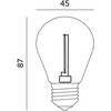 1W LED lemputė ST45, E27, skaidri, 2700K, 220°