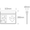 1W LED paviršinis evakuacinis šviestuvas, baltas, 5700K, su 3h avariniu moduliu, 89414/W
