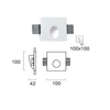 Bikuvalt 1W LED užglaistomas sieninis šviestuvas CERAMIC, baltas, 3000K, 4097200