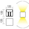 2 x 10W LED sieninis lauko šviestuvas VARY, baltas, 4000K, IP54, 90295
