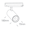 20/25/30W LED akcentinis šviestuvas į 3 fazių bėgelius, juodas, 3000/3500/4000K, 65606CT/B/V