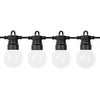 20 LED lempučių girlianda, 10m, 2700K, IP65, su saulės baterija, matinis stiklas