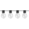 20 LED lempučių girlianda, 7m, 2700K, IP65, su saulės baterija, skaidrus stiklas