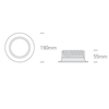 20W įleidžiamas šviestuvas, juodas, 3000/4000/6000K, IP44, 10120UV/B/V