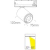 20W LED akcentinis bėgelio šviestuvas, baltas, 4000K, reguliuojamas šviesos kampas, 65650BT/W/C