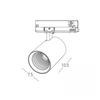 20W LED akcentinis šviestuvas į 3 fazių bėgelius, baltas, 2700/3000/4000K, S232